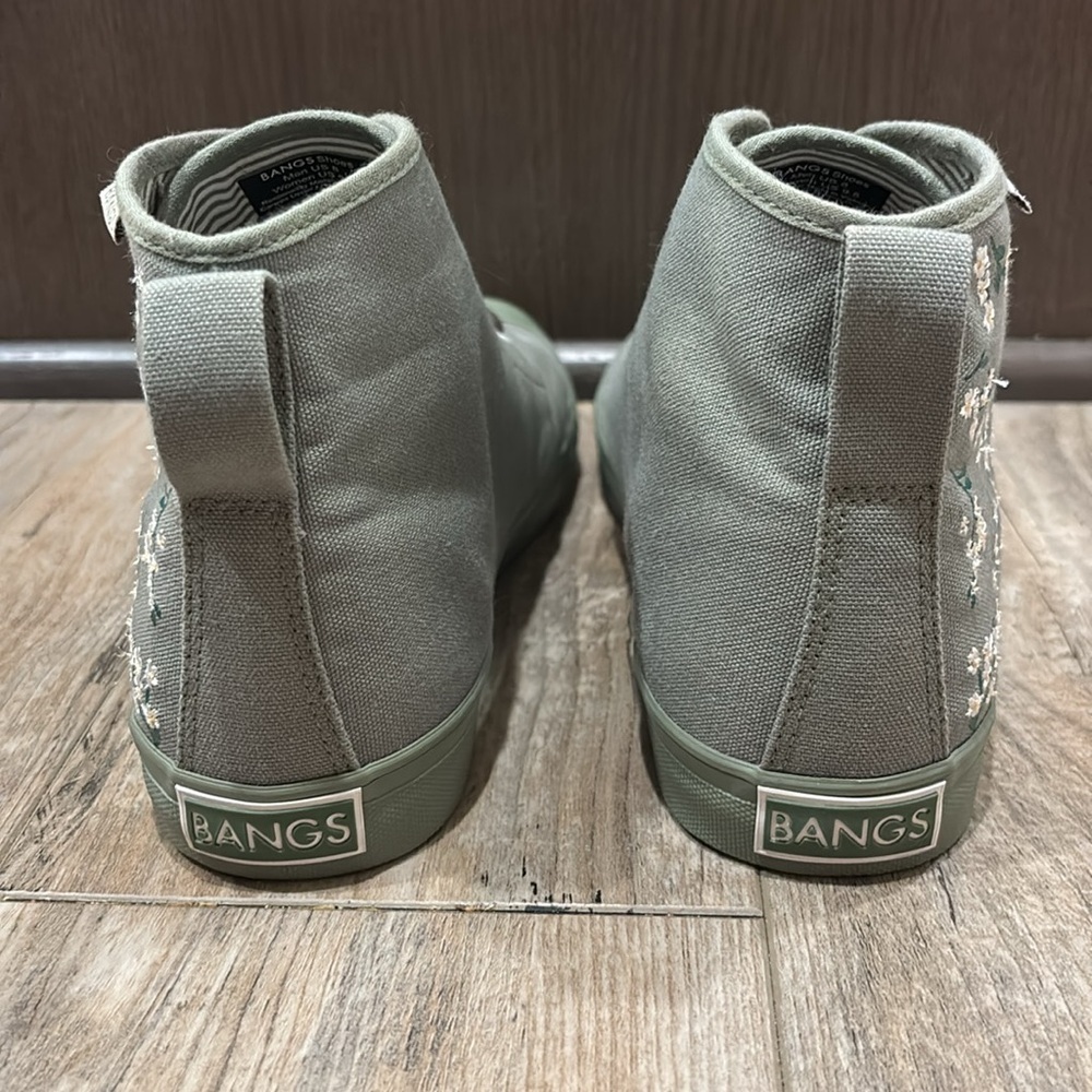 Bangs Boone High Tops Women's Size 9.5 Floral Embroidered Unisex Canvas - Picture 3 of 8